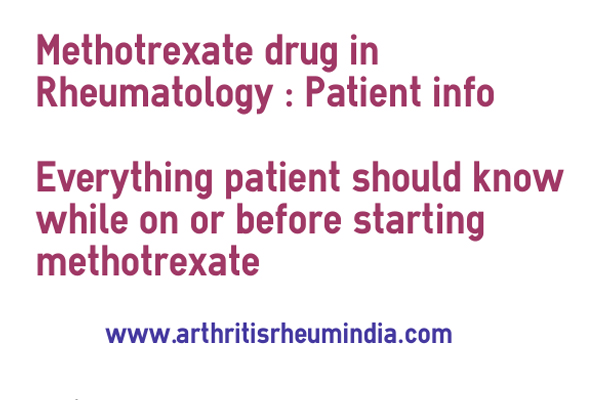 Methotrexate in Rheumatology – Complete patient info
